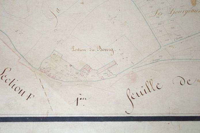 The site of Château de Pleuville in 1825